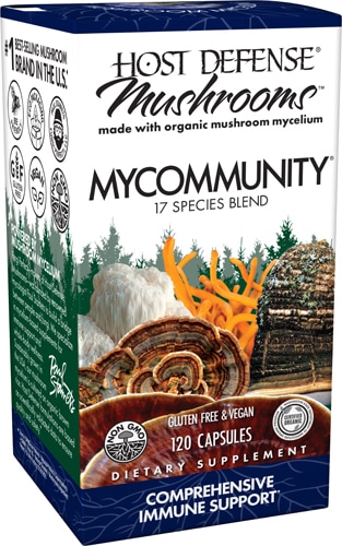 Mushrooms - MyCommunityd Смесь 17 видов - 120 капсул Host Defense