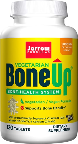 BoneUp - вегетарианский комплекс кальция с витамином D2 и K2, 120 таблеток Jarrow Formulas