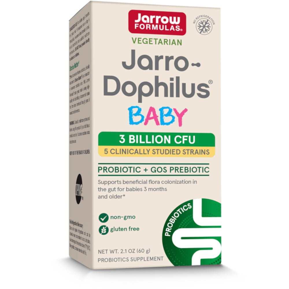 Jarro-Dophilus Baby Probiotic + GOS Prebiotic - Vegetarian -- 3 Billion CFU - 2.1 oz (Унции) Jarrow Formulas