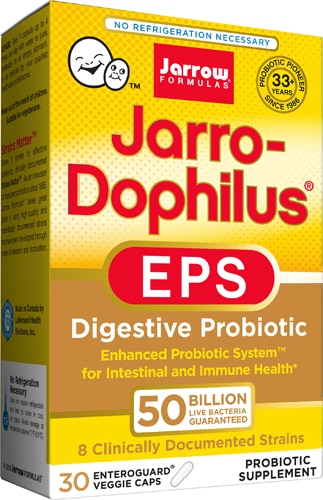 Пищеварительный Jarro-Dophilus EPS – 30 вегетарианских капсул с кишечнорастворимой оболочкой Jarrow Formulas