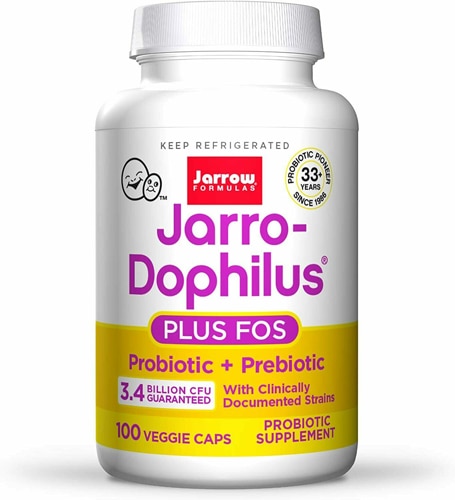 Пробиотик Jarro-Dophilus + FOS 100 капсул - 3,4 миллиарда КОЕ и без ГМО Jarrow Formulas