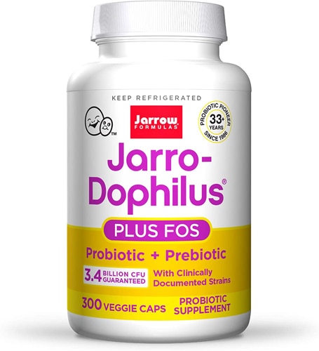 Пищеварительный Jarro-Dophilus + FOS — 300 растительных капсул Jarrow Formulas