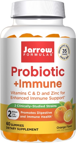 Пищеварительный пробиотик + Иммунные жевательные конфеты Апельсин — 60 жевательных конфет Jarrow Formulas