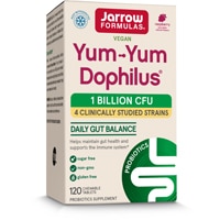 Digestive Yum-Yum Dophilus Natural Raspberry — 1 миллиард — 120 таблеток Jarrow Formulas