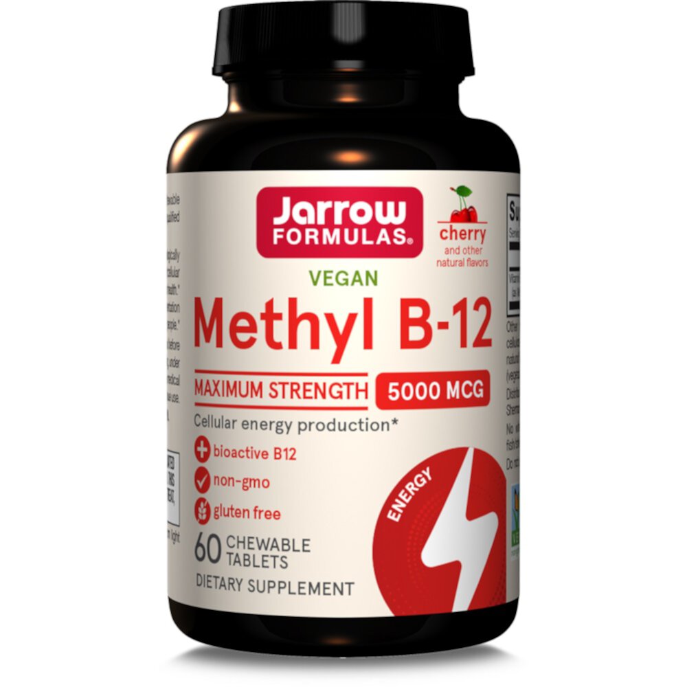 Energy Methyl B-12 Chewable Tablets (Жевательные таблетки) -- 5000 mcg - 60 Tablets Jarrow Formulas