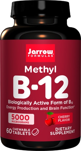 Жевательные таблетки Energy Methyl B-12 – 5000 мкг – 60 таблеток Jarrow Formulas