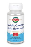 Kal Ацетил-L-карнитин и альфа-липоевая кислота — 60 таблеток KAL