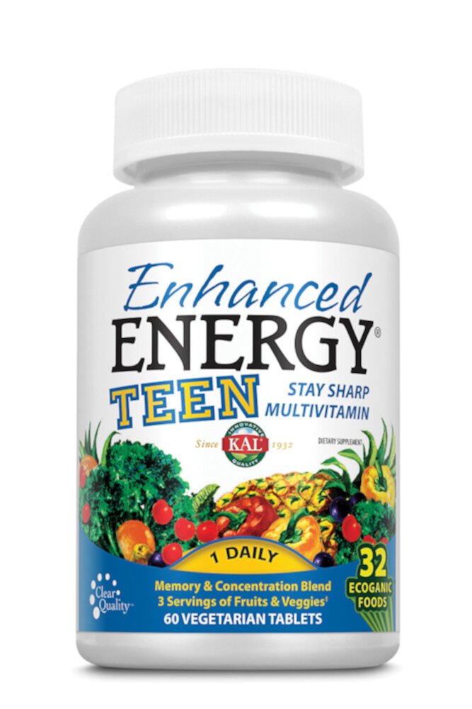 Kal Enhanced Energy® TEEN -- 60 вегетарианских таблеток KAL