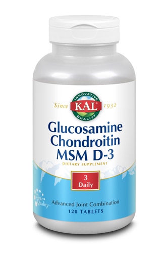 Kal Глюкозамин Хондроитин МСМ D-3, 120 таблеток KAL