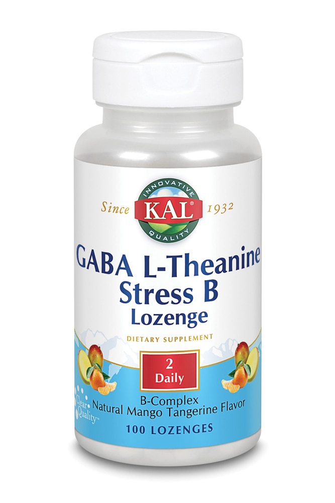 Kal GABA L-Thenine Stress B Пастилки с натуральным манго и мандарином -- 100 пастилок KAL