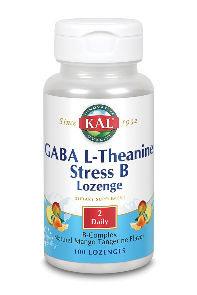 Kal GABA L-Thenine Stress B Lozenge Natural Mango Tangerine -- 100 Lozenges (Пастилки) KAL