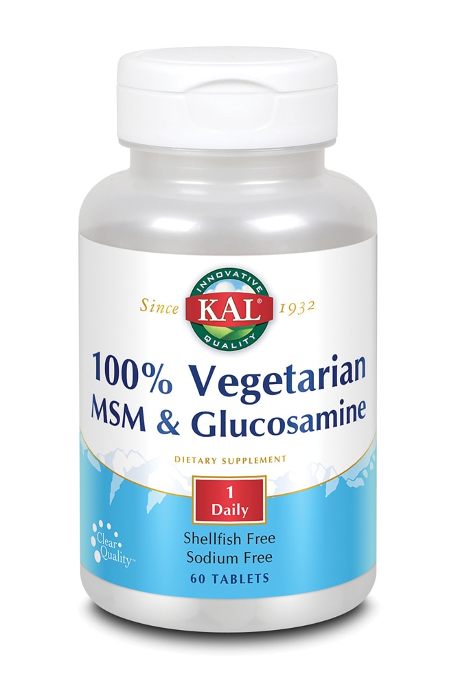 Kal МСМ и глюкозамин 100% вегетарианский - 60 таблеток KAL
