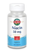 Ниацин (Витамин B3) - 50 мг - 200 таблеток - KAL KAL