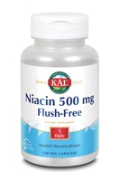 Kal Niacin Flush-Free -- 500 mg - 120 Vegetarian Capsules (Вегетарианские капсулы) KAL