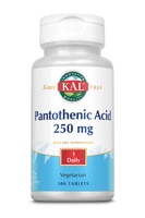 Kal Pantothenic Acid -- 250 mg - 100 Tablets (Таблетки) KAL