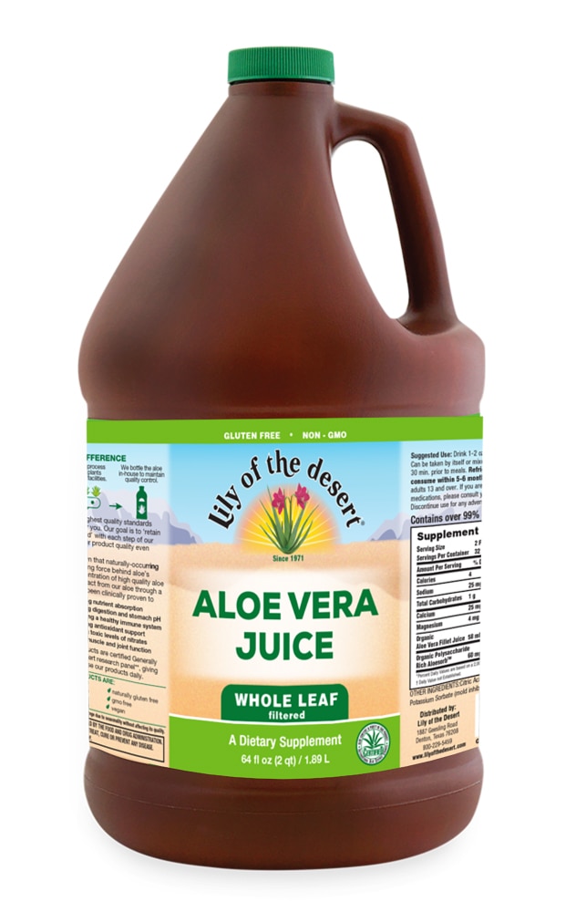 Aloe Vera Juice Whole Leaf -- 64 fl oz (Жидкие унции) Lily of the Desert