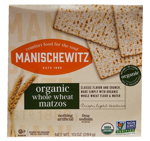 Органическая цельнозерновая маца — 10 унций Manischewitz