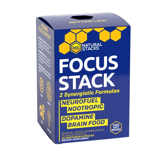 Focus Stack — NeuroFuel & Dopamine — 60 вегетарианских капсул Natural Stacks