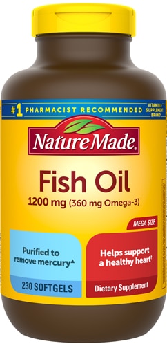 Рыбий жир — 1200 мг — 230 мягких капсул Nature Made