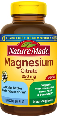 Магний Цитрат - 250 мг - 120 мягких капсул - Nature Made Nature Made