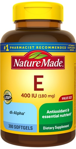 Витамин Е — 400 МЕ — 300 капсул Nature Made