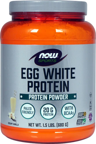 Sports Eggwhite Protein Powder (Порошок) - Informed Sport Certified Creamy Vanilla -- 1.5 lbs NOW Foods