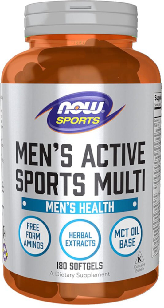 Мужской мультивитамин для активных мужчин - 180 мягких капсул - NOW Foods NOW Foods