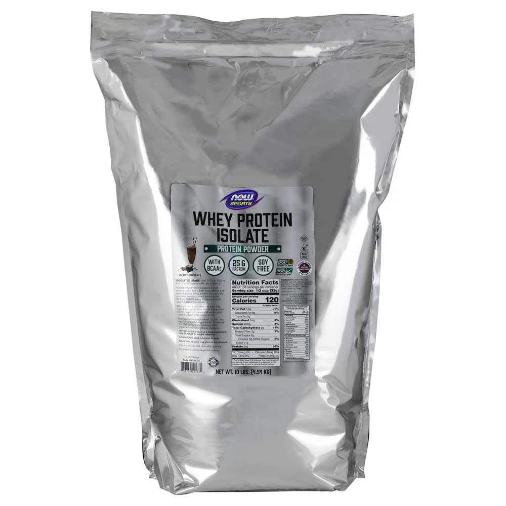 Sports Whey Protein Isolate - Informed Sport Certified Creamy Chocolate -- 10 lbs NOW Foods