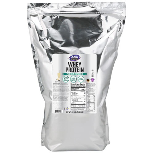 Спортивный сывороточный протеиновый порошок со сливочной ванилью — 10 фунтов NOW Foods
