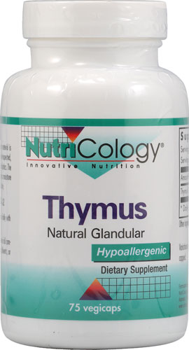 Thymus Natural Glandular -- 75 Vegetarian Capsules (Вегетарианские капсулы) Nutricology