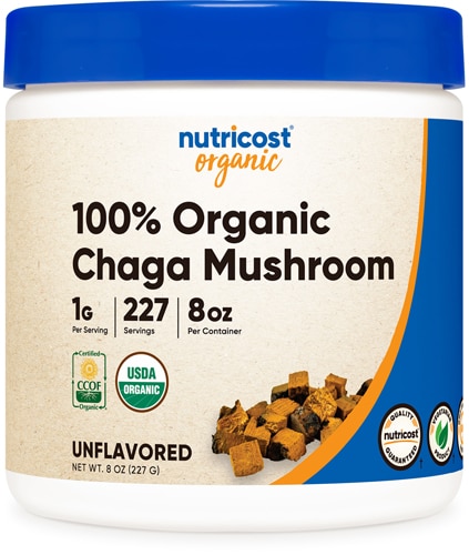 Органический порошок гриба чага, без вкуса, 227 порций Nutricost