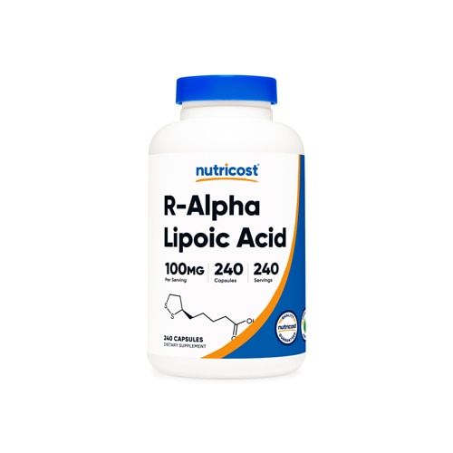 R-альфа-липоевая кислота — 100 мг — 240 капсул Nutricost