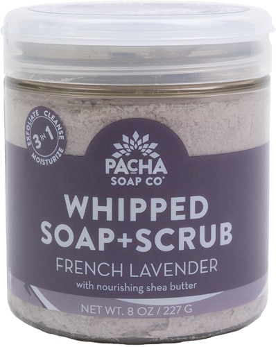 Взбитое мыло + скраб — французская лаванда — 8 унций Pacha Soap Co