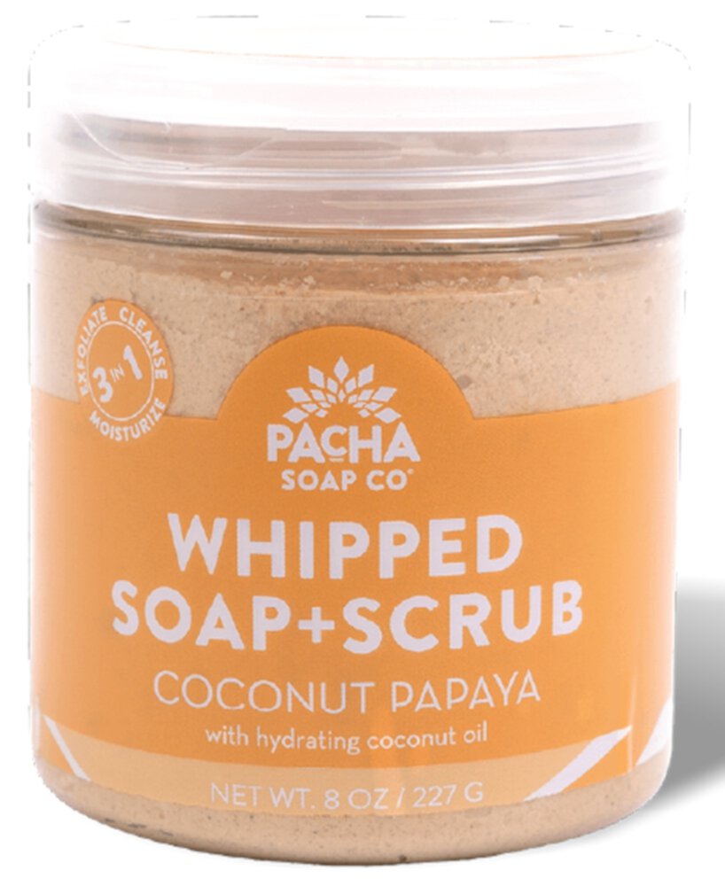 Взбитое мыло + скраб — кокос и папайя — 8 унций Pacha Soap Co
