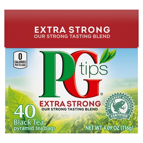 Чрезвычайно крепкие пакетики черного чая в форме пирамидки -- 40 чайных пакетиков PG Tips