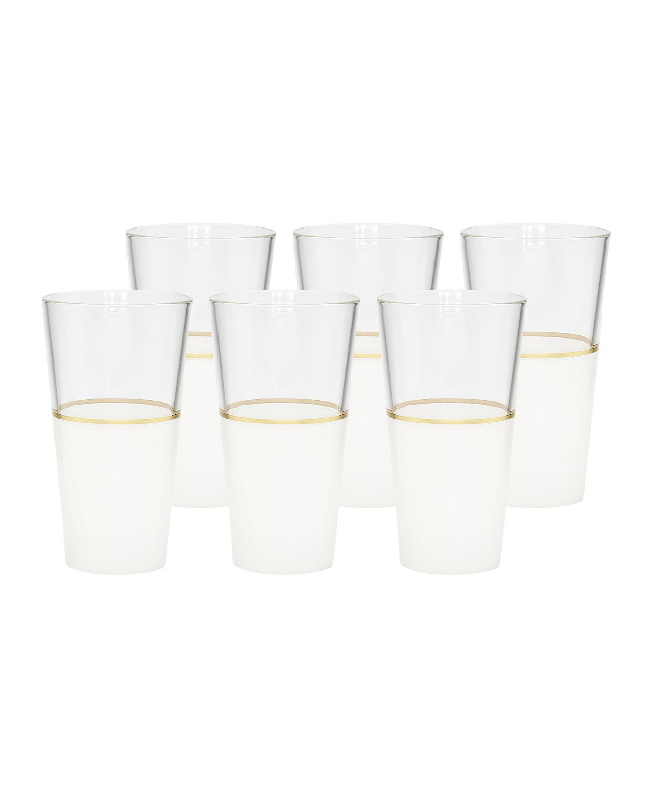 Белые стаканы с отделкой, набор из 6 шт. Classic Touch
