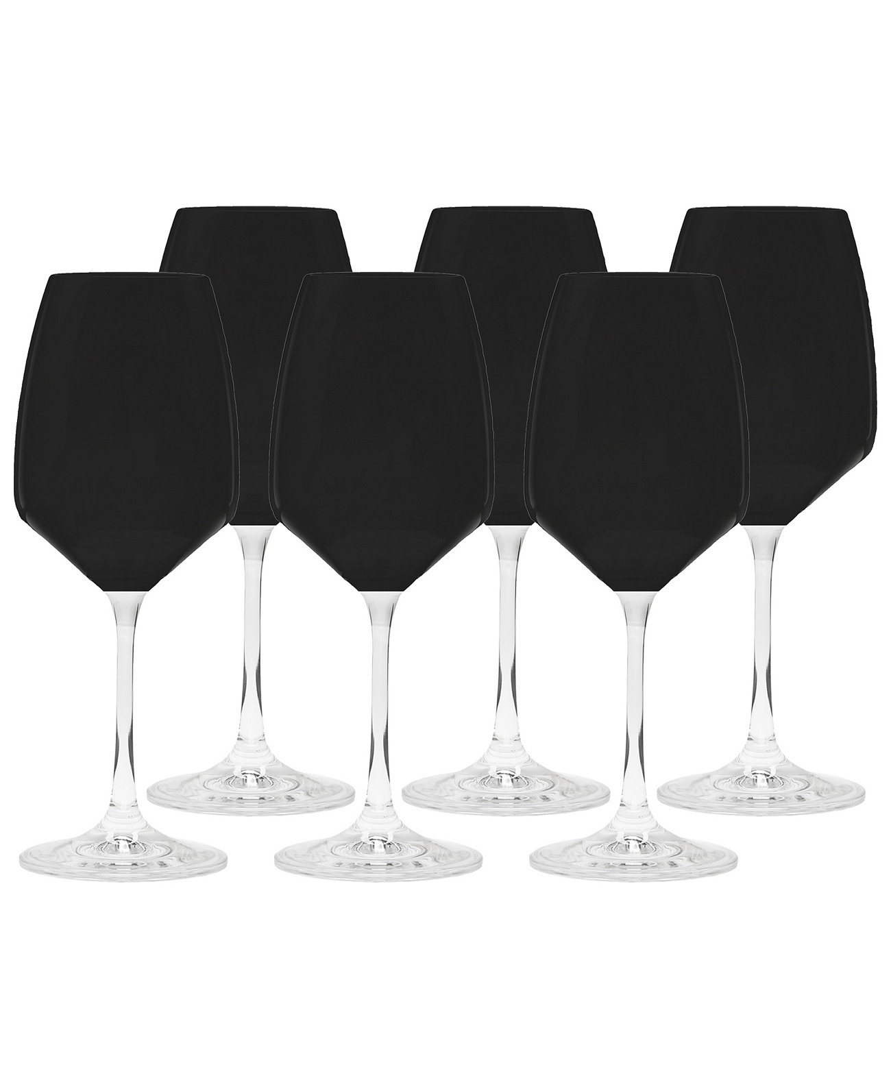 Черные стаканы для воды на ножке, набор из 6 шт. Classic Touch