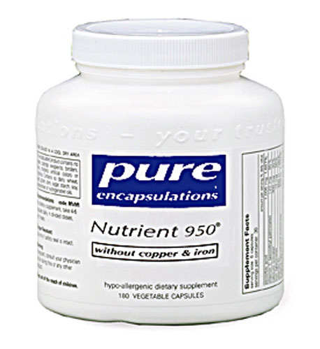 Nutrient 950® без меди и железа -- 180 вегетарианских капсул Pure Encapsulations