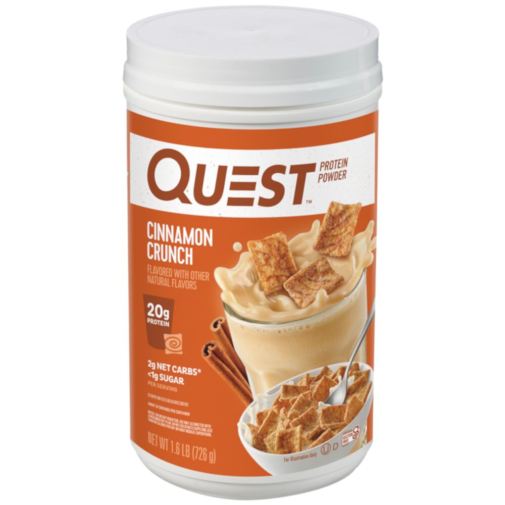 Protein Powder (Порошок) Cinnamon Crunch -- 1.6 lb (Фунты) Quest Nutrition