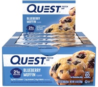 Протеиновый батончик QuestBar с черничным маффином, 12 батончиков Quest Nutrition