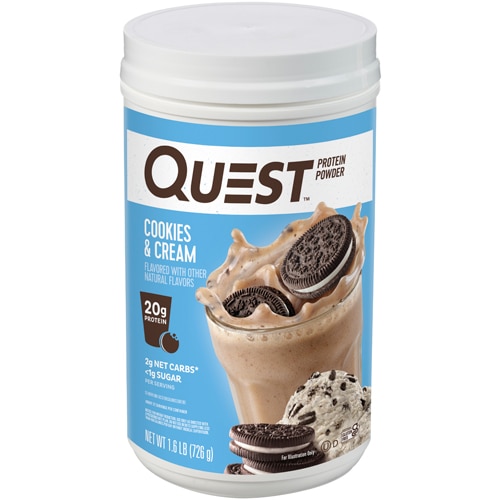 Протеиновый порошок Cookies and Cream 1,6 фунта - 20 г белка, 2 г углеводов Quest Nutrition