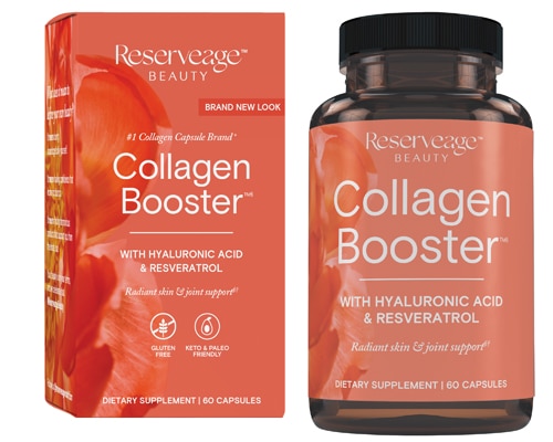 Collagen Booster с гиалуроновой кислотой и ресвератролом -- 60 капсул Reserveage Beauty