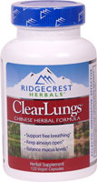 ClearLungs® -- 120 растительных капсул RidgeCrest Herbals