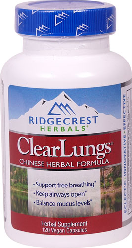 ClearLungs® – 120 растительных капсул, поддержка свободного дыхания RidgeCrest Herbals