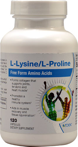 L-лизин и L-пролин — 120 капсул Roex