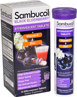 Шипучие таблетки из черной бузины плюс витамин С и цинк -- 15 шипучих таблеток Sambucol