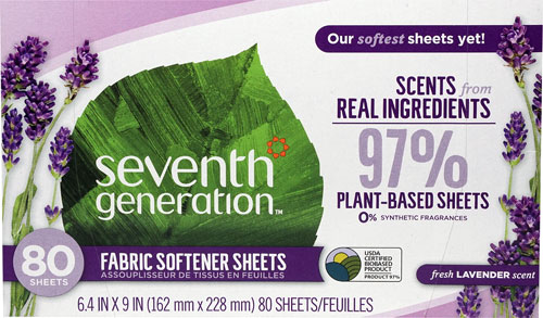 Листы для сушки кондиционера для белья Fresh Lavender -- 80 листов Seventh Generation