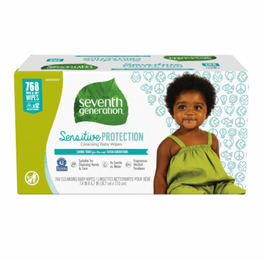 Детские влажные салфетки Seventh Generation Baby Wipes с дозатором - Free & Clear -- 768 салфеток Seventh Generation