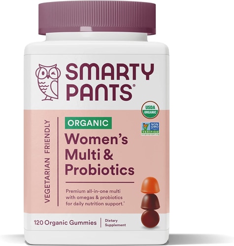 Органические жевательные конфеты для женщин с мульти- и омега-кислотами — 120 органических жевательных конфет SmartyPants
