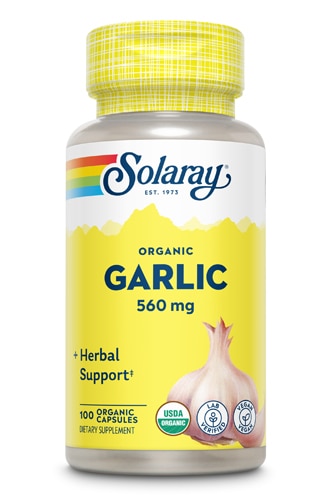 Чеснок — 560 мг — 100 растительных капсул Solaray